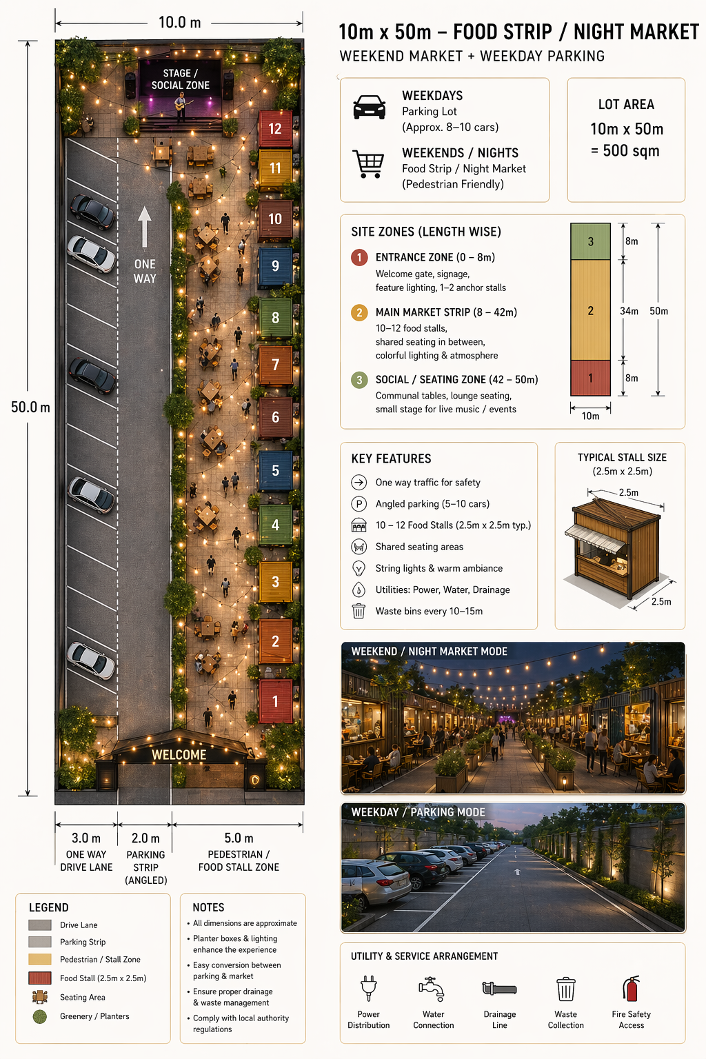 Food strip night market