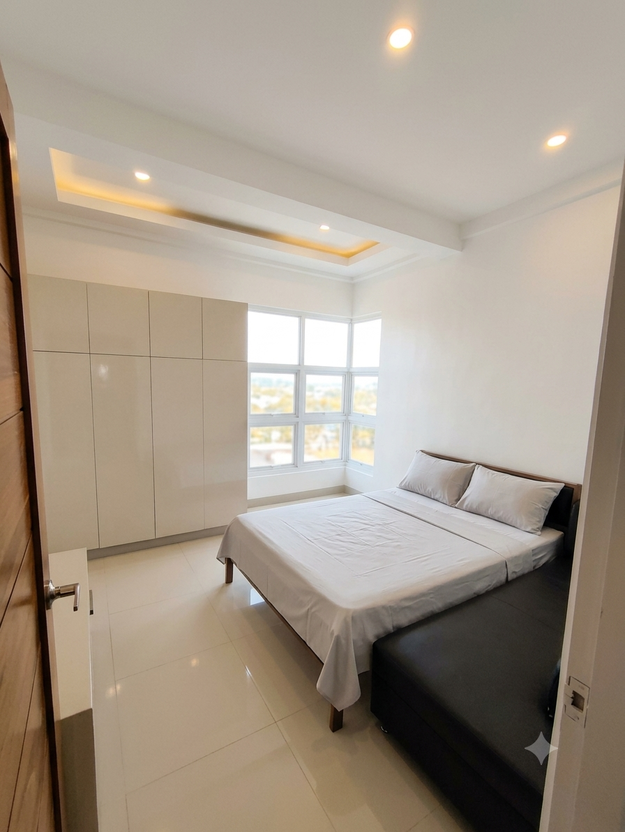 Bedroom with bay window